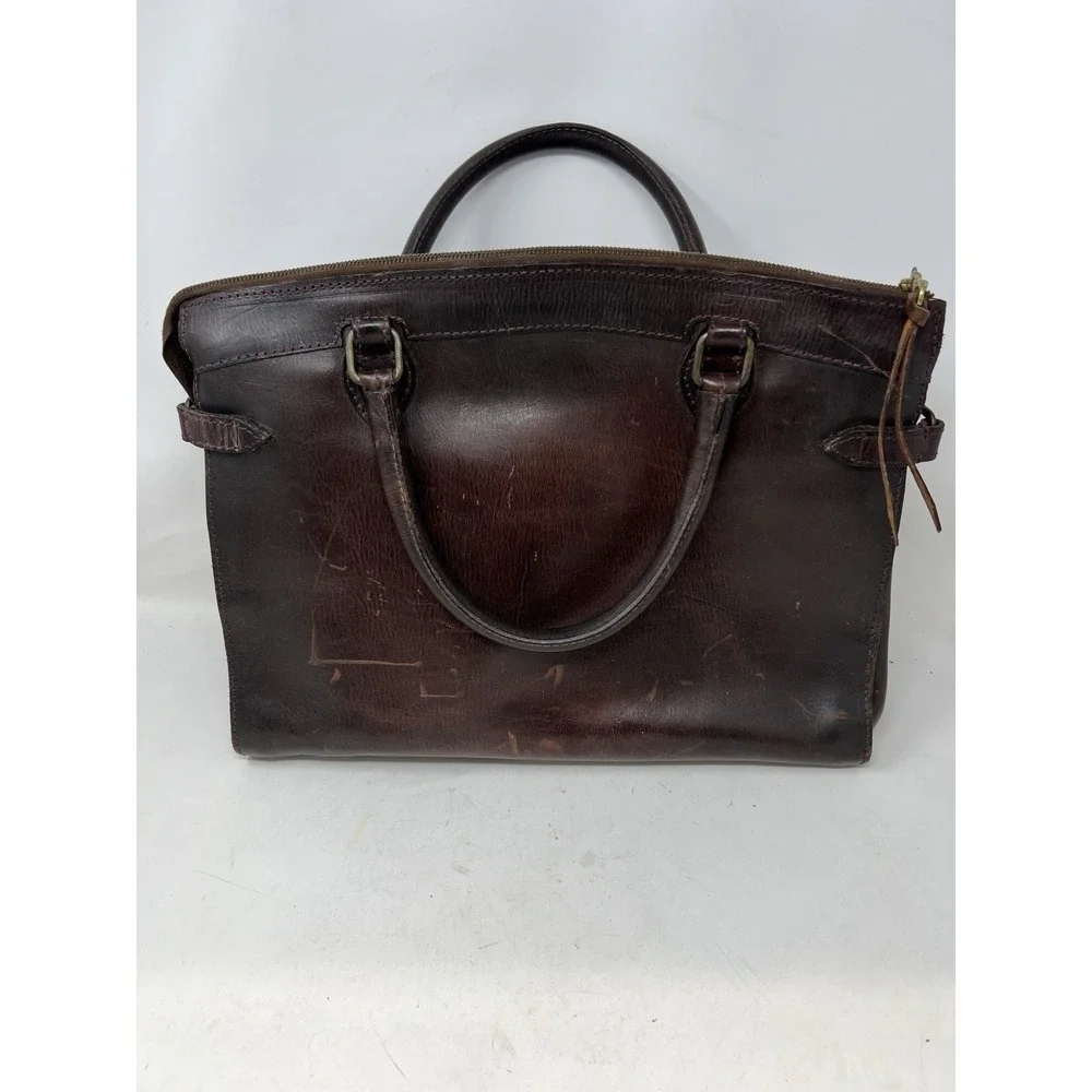 Sandast Sac De Jour‎ Travel Business Bag leather Rare Brown Patina Briefcase